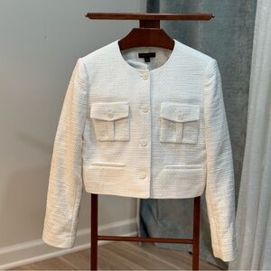 Ann Taylor Cream Textured Blazer